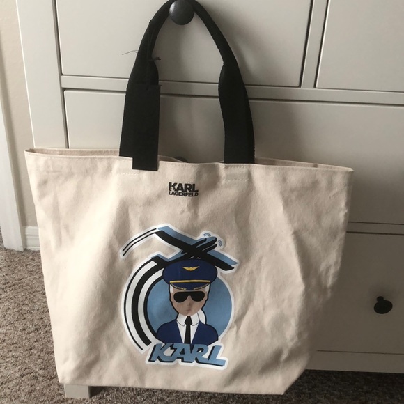 karl lagerfeld canvas tote bag
